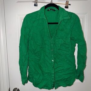 Zara Emerald Green linen Shirt